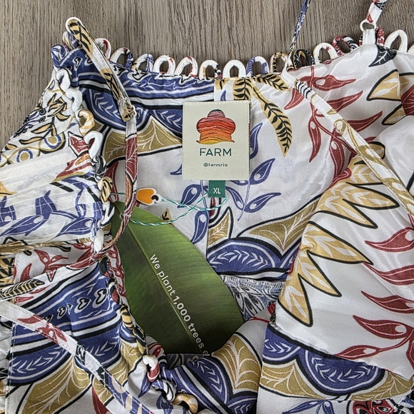 Farm Rio Off-White Boho Glam Loopy Trim Maxi Dress Size XL - Picture 11 of 11